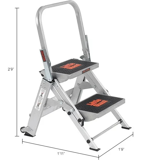 Little Giant 10210BA Safety Aluminum 2 Step Ladder Systems Tyle IA w/Bar