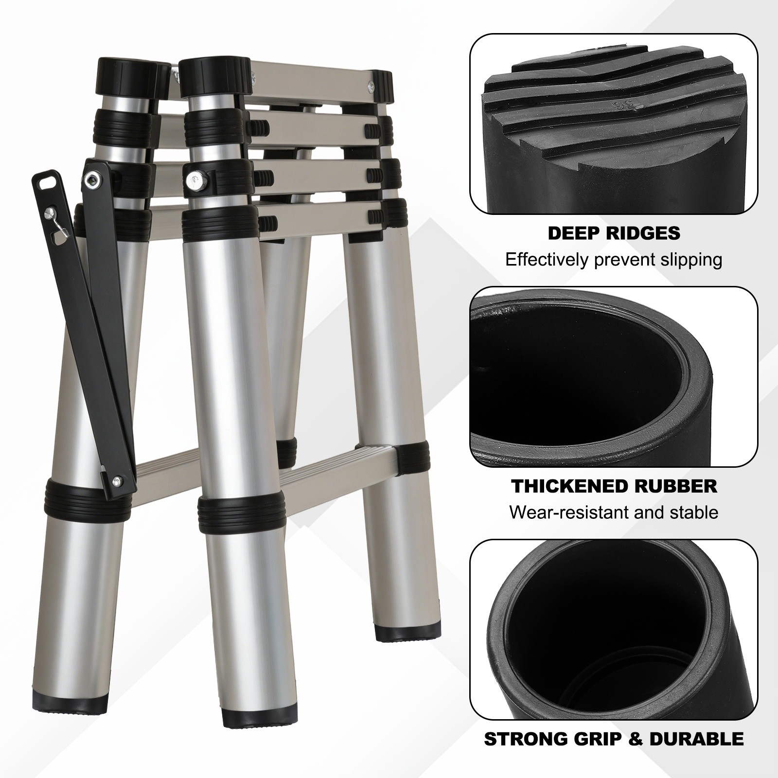 Ladder Non Slip Feet Mat (55.5mm ID) (2Pcs), Rubber Round Step Ladder Foot