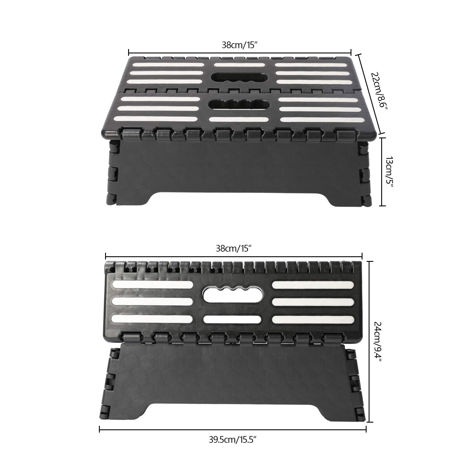 5 Inch Folding Step Stool with Non-Slip Mat. Made 1 Count (Pack of 1), Black