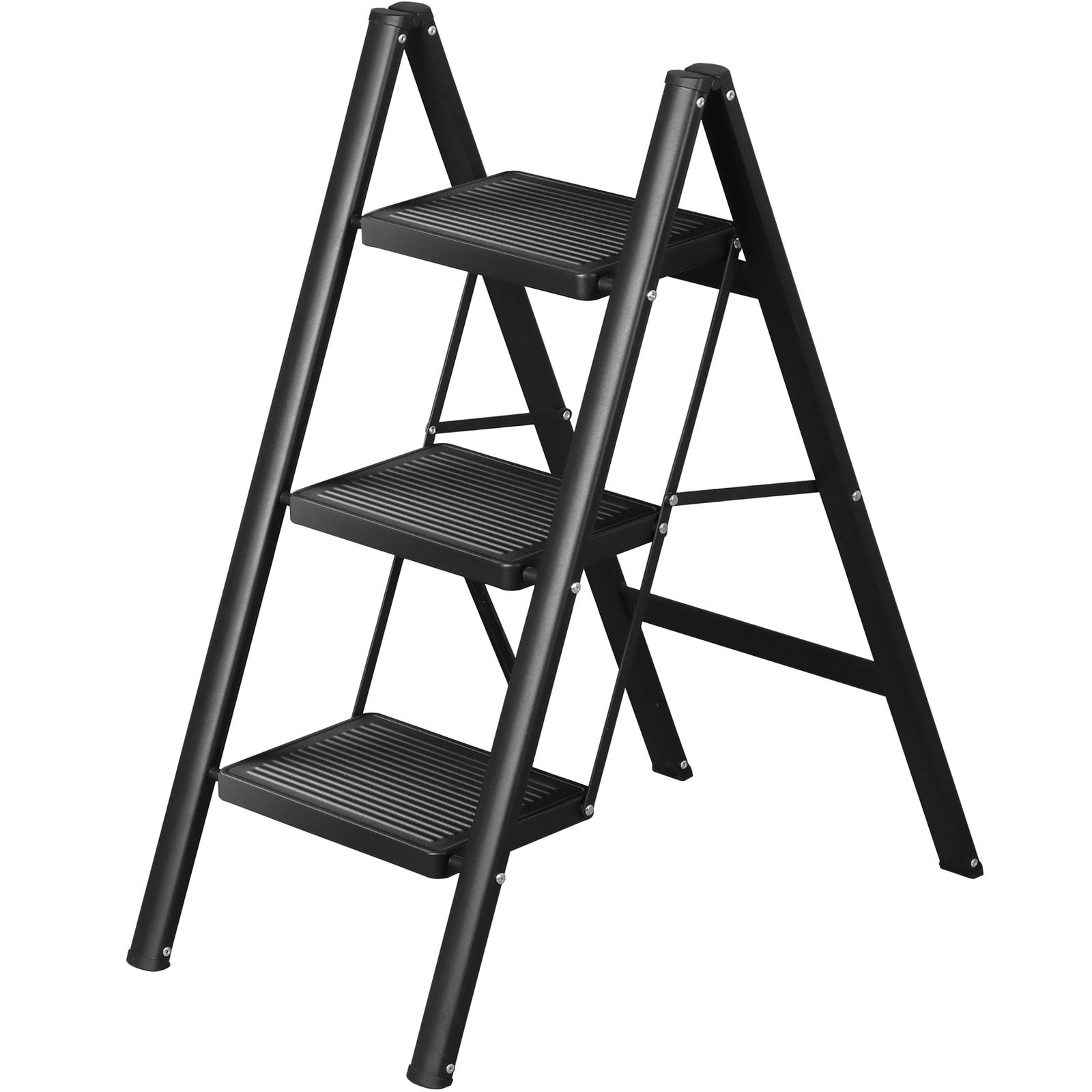 3 Step Ladder Handgrip Folding Step Stool Ladders Anti-Slip Wide Pedal Safety