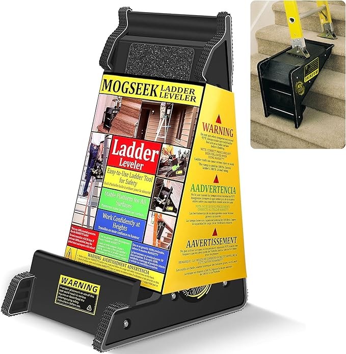 Ladder Leveler for Extension Ladders with Storage Uneven Surfaces Black