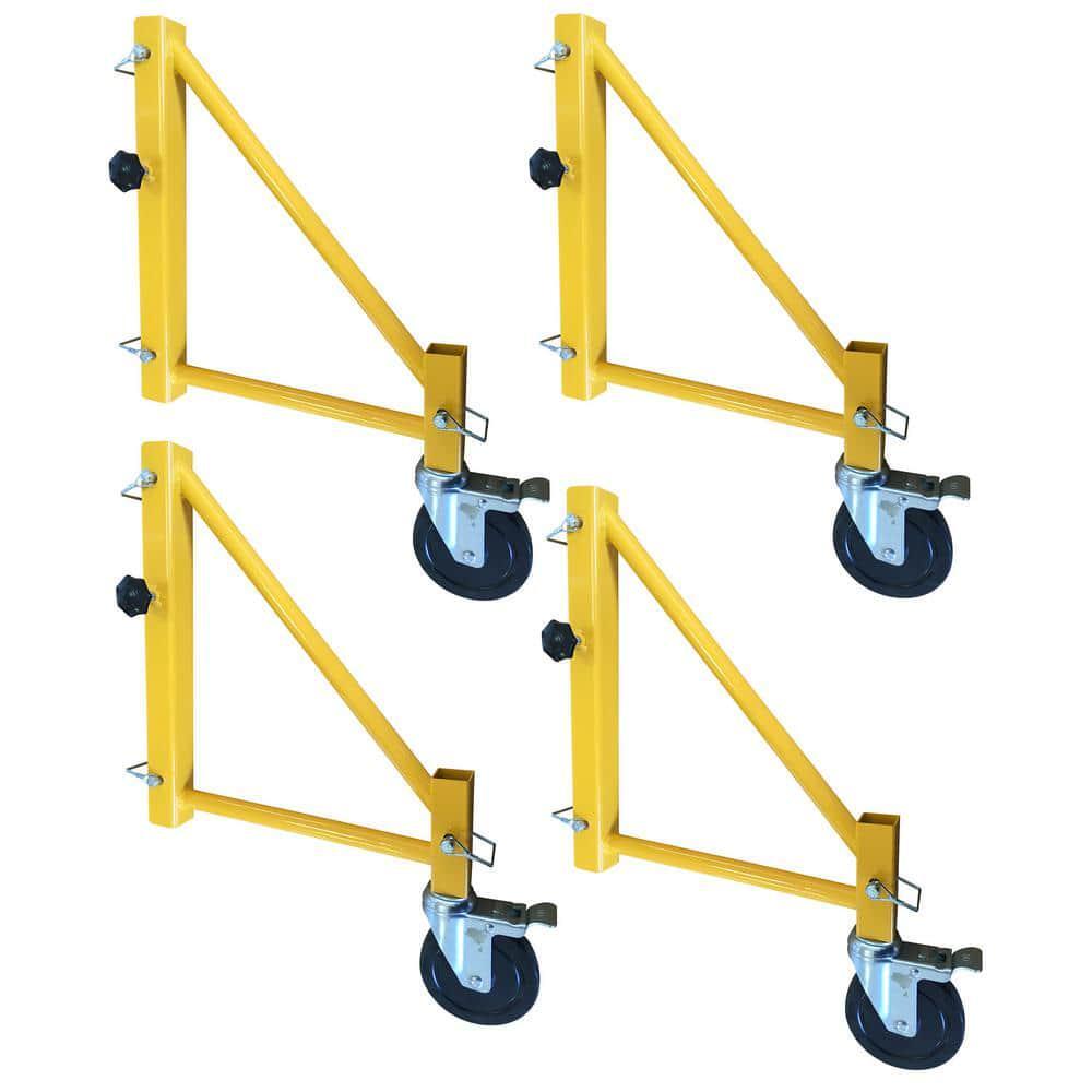 PRO-SERIES 16-Inch Scaffolding Outriggers Heavy Duty Steel with Casters 4 Pack