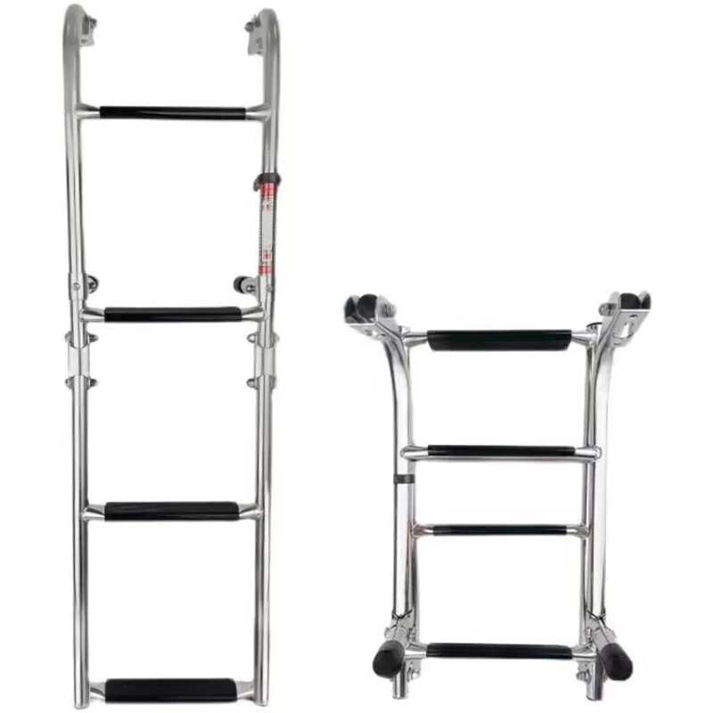Stainless Steel Speedboat Yacht Boat Launching Deck Foldable Telescopic Ladder
