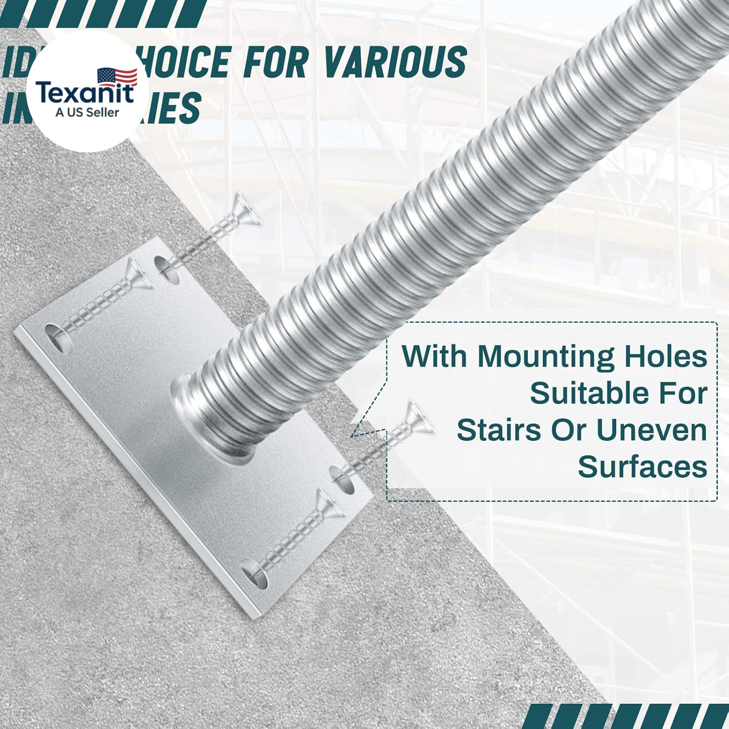 4 Pack 12Inch Adjustable Leveling Jacks Scaffolding Hollow Screw Jacks with Base