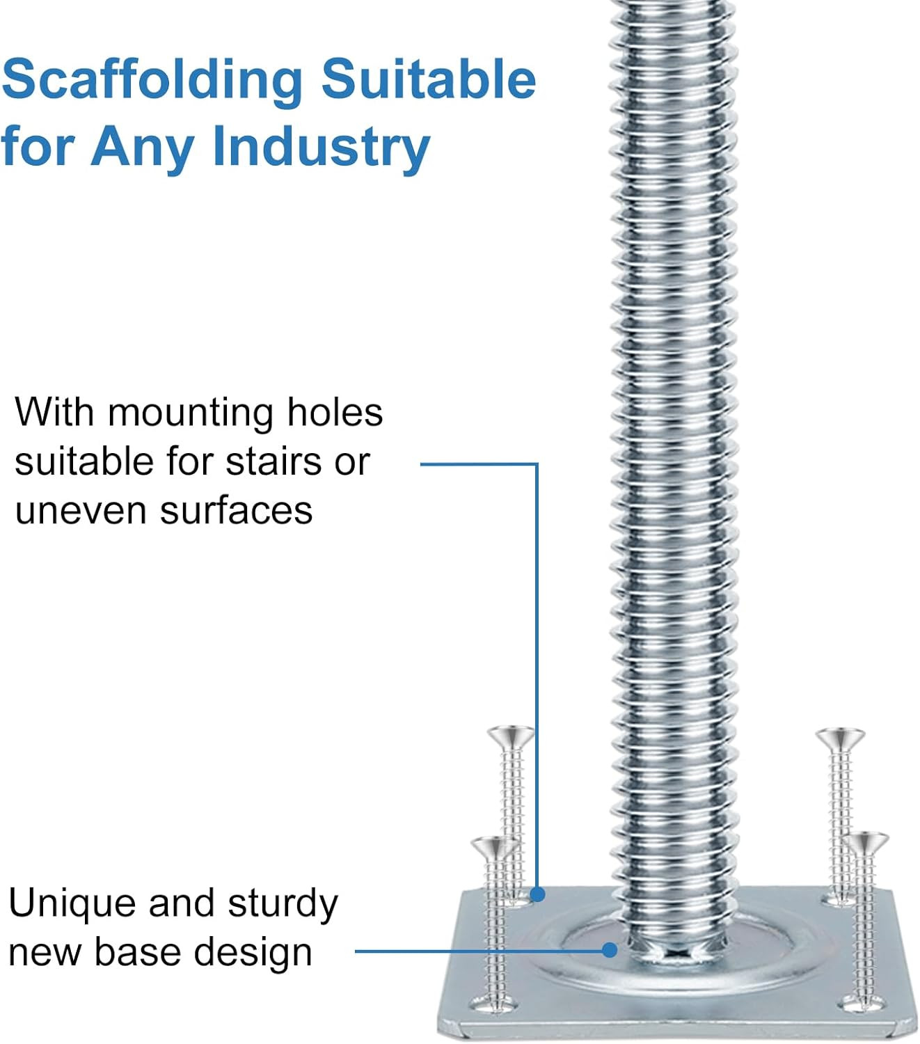 18″ Scaffold Adjustable Leveling-Jack Parts – Galvanized Solid Threaded Rod Sca