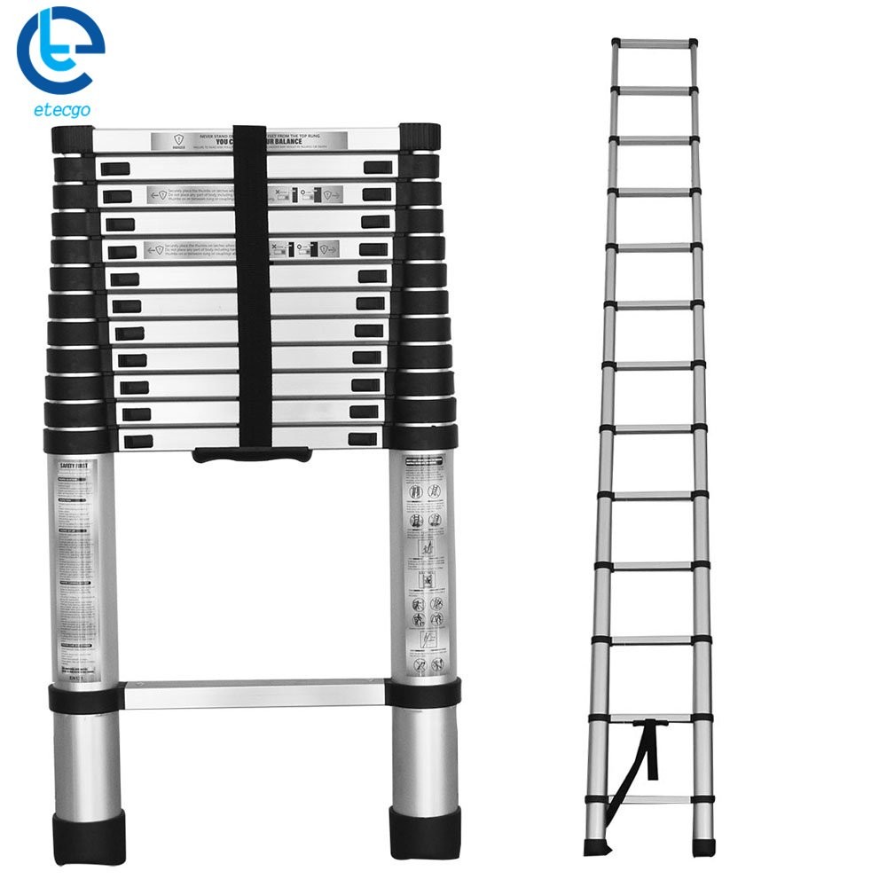 12.5 Feet Aluminum Flexible Expansion Telescopic Step Ladder Extension Ladder