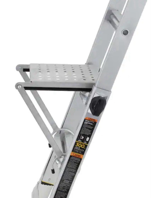 New Folding Ladder Work Platform Attachment Stand-On Tray, Perforated Metal