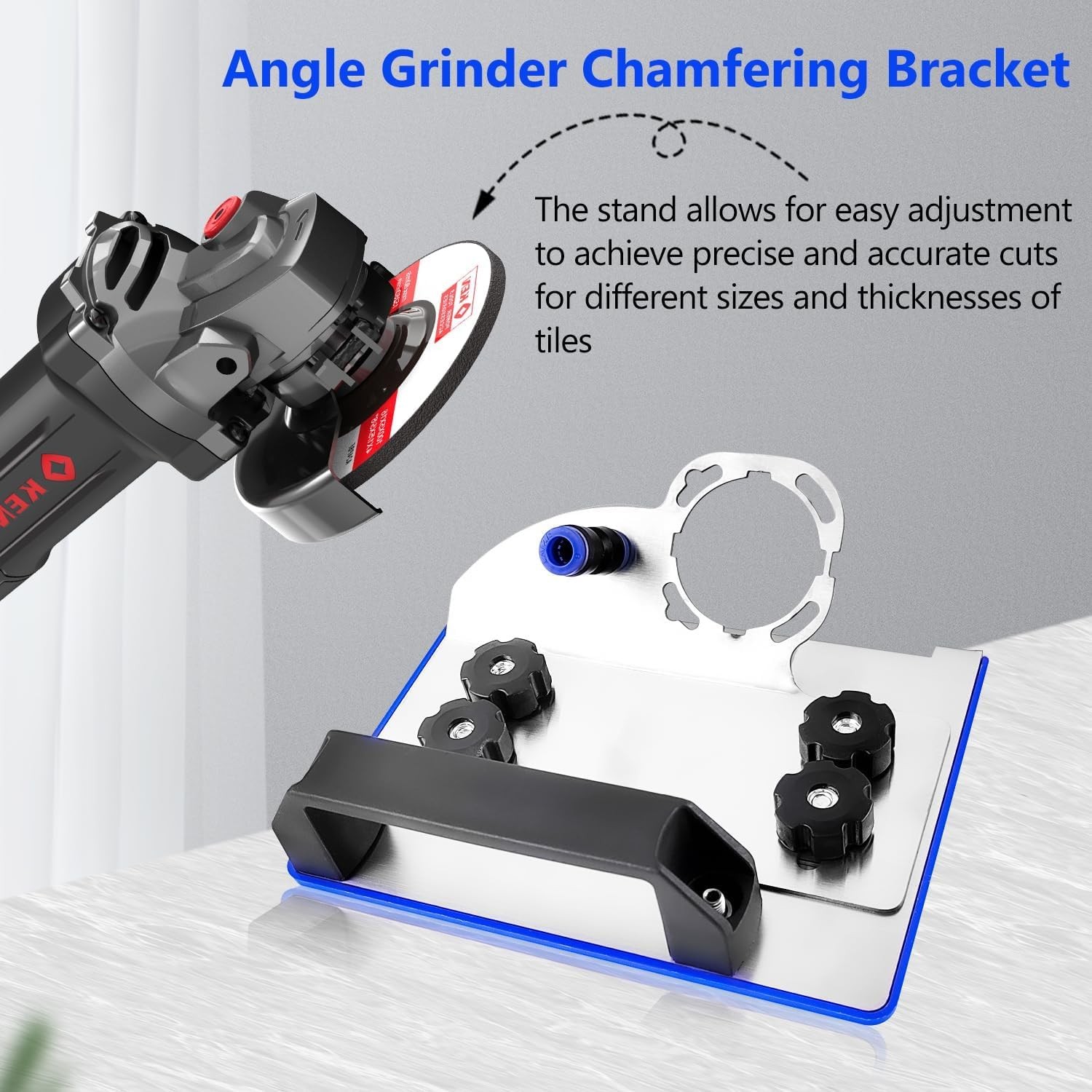 45 Degree Tile Chamfering Tool, Ceramic Cutter Angle Silver, Blue