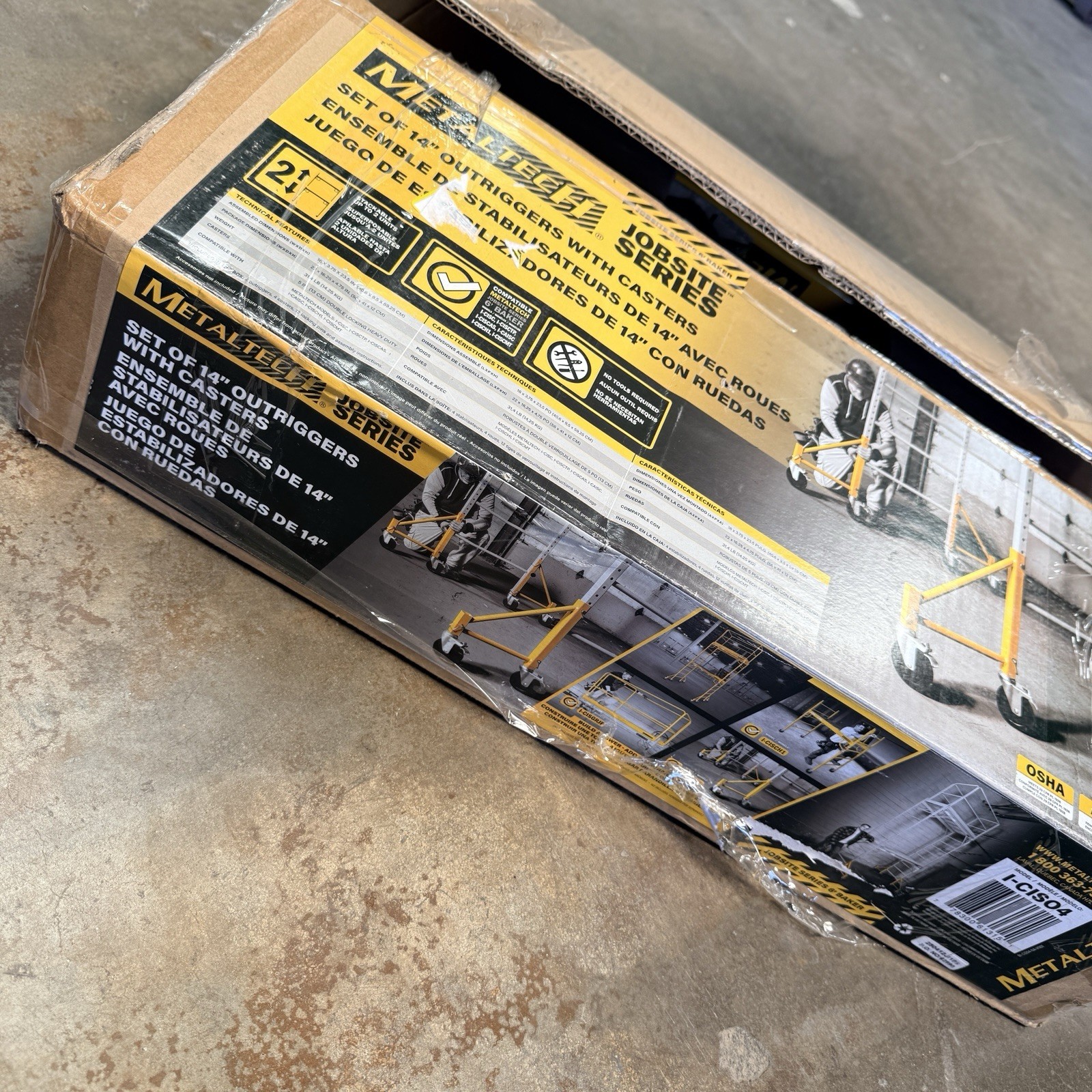 Metaltech I-CISO4 14″ Outrigger Set for Maxi Square Baker Scaffold