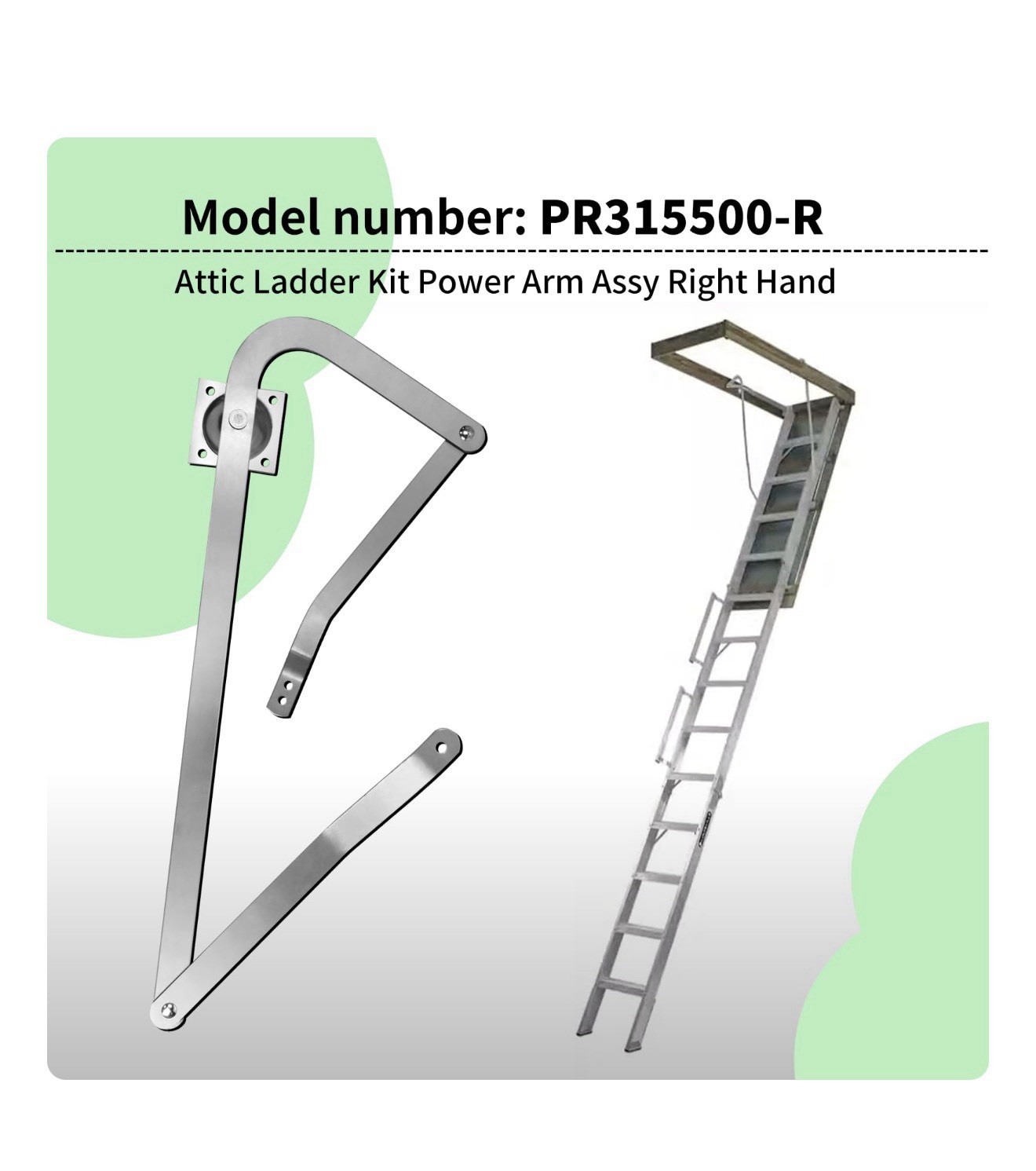 PR315500-LH Attic Ladder Power Arm Assy Left Hand replacement Louisville Ladder