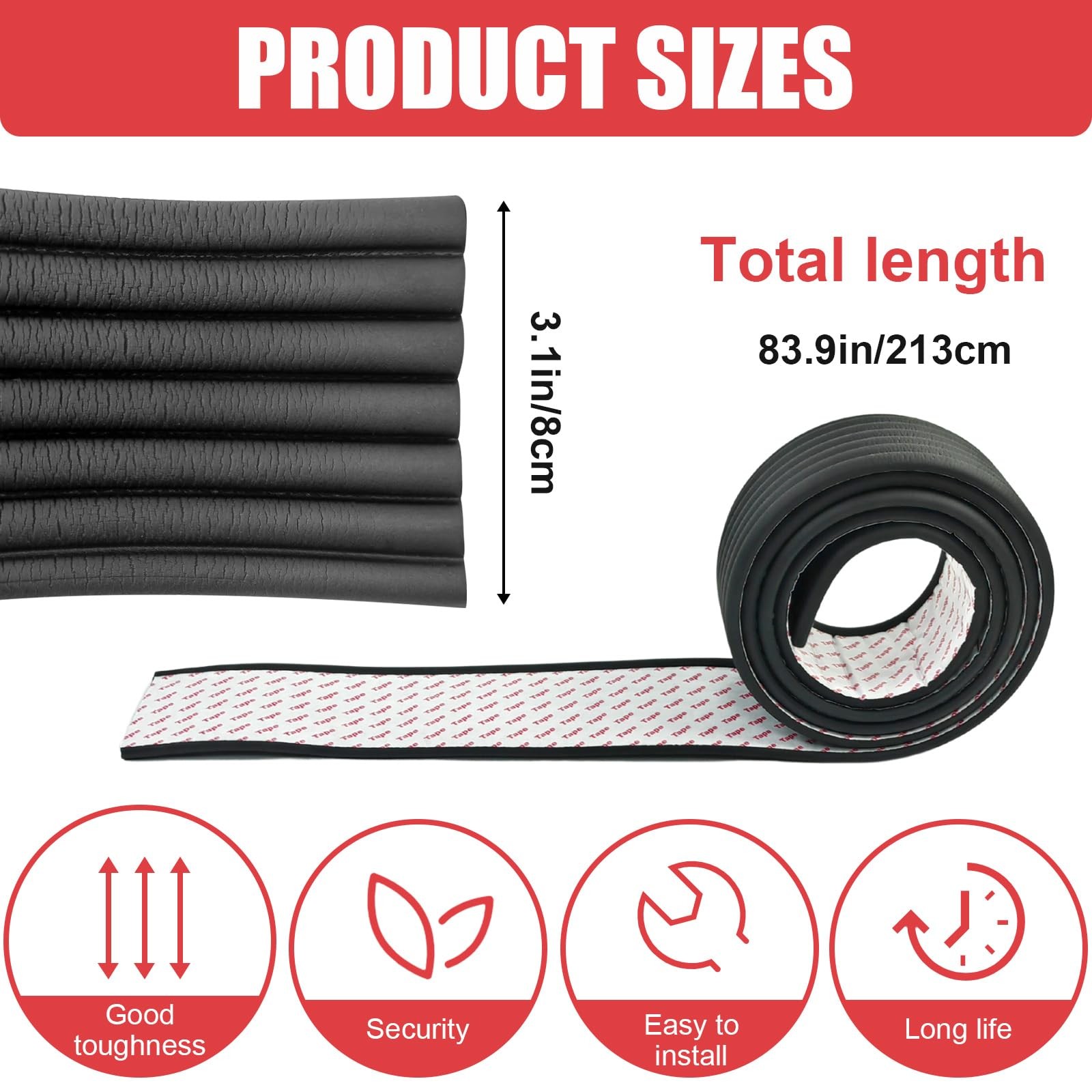 6.6 FT Black Bunk Bed Ladder Pads PVC Soft Corner Twin, Full, Matte