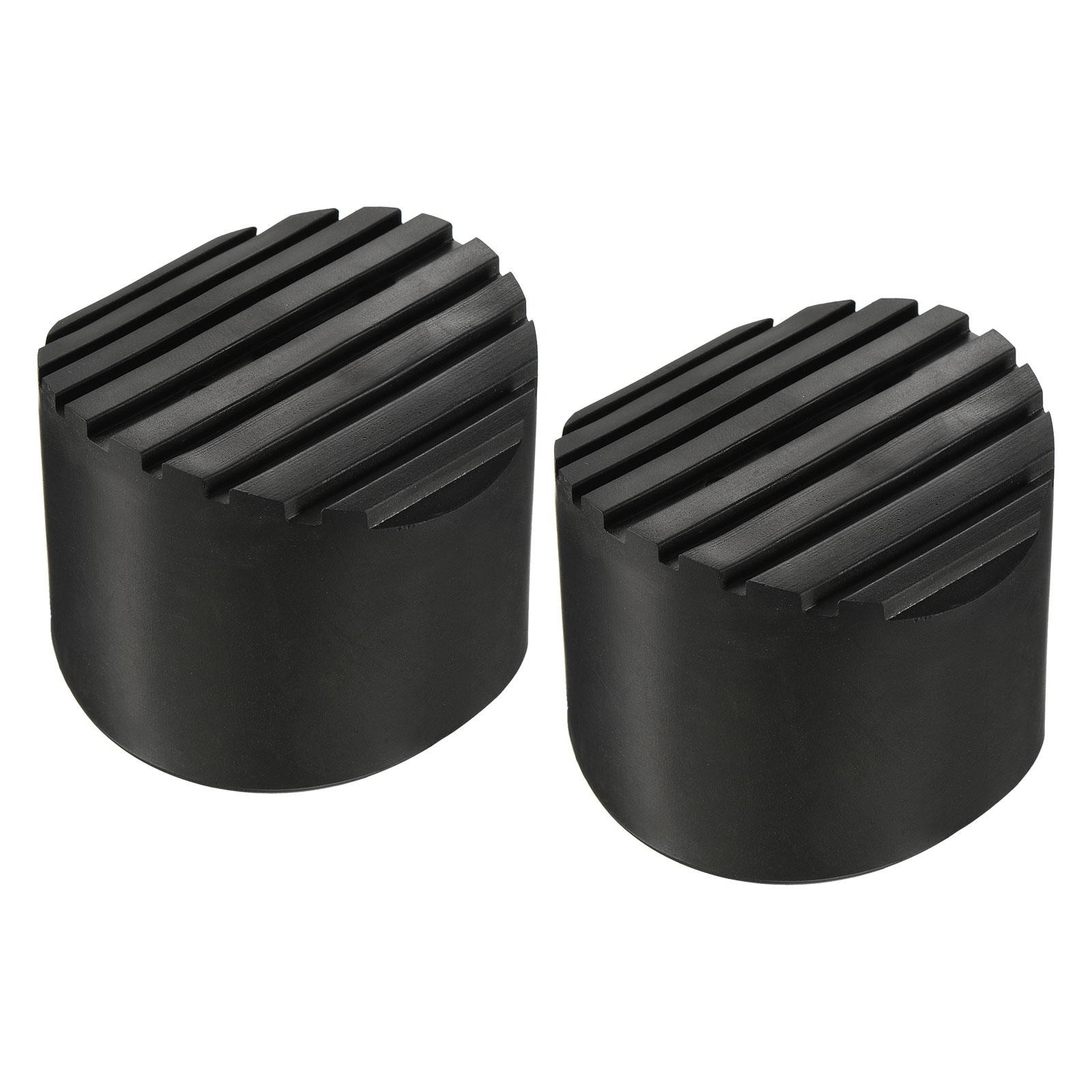 2Pcs 68mm ID Rubber Telescopic Ladder Non-Slip Feet Mat Pad Cover Cushion Black