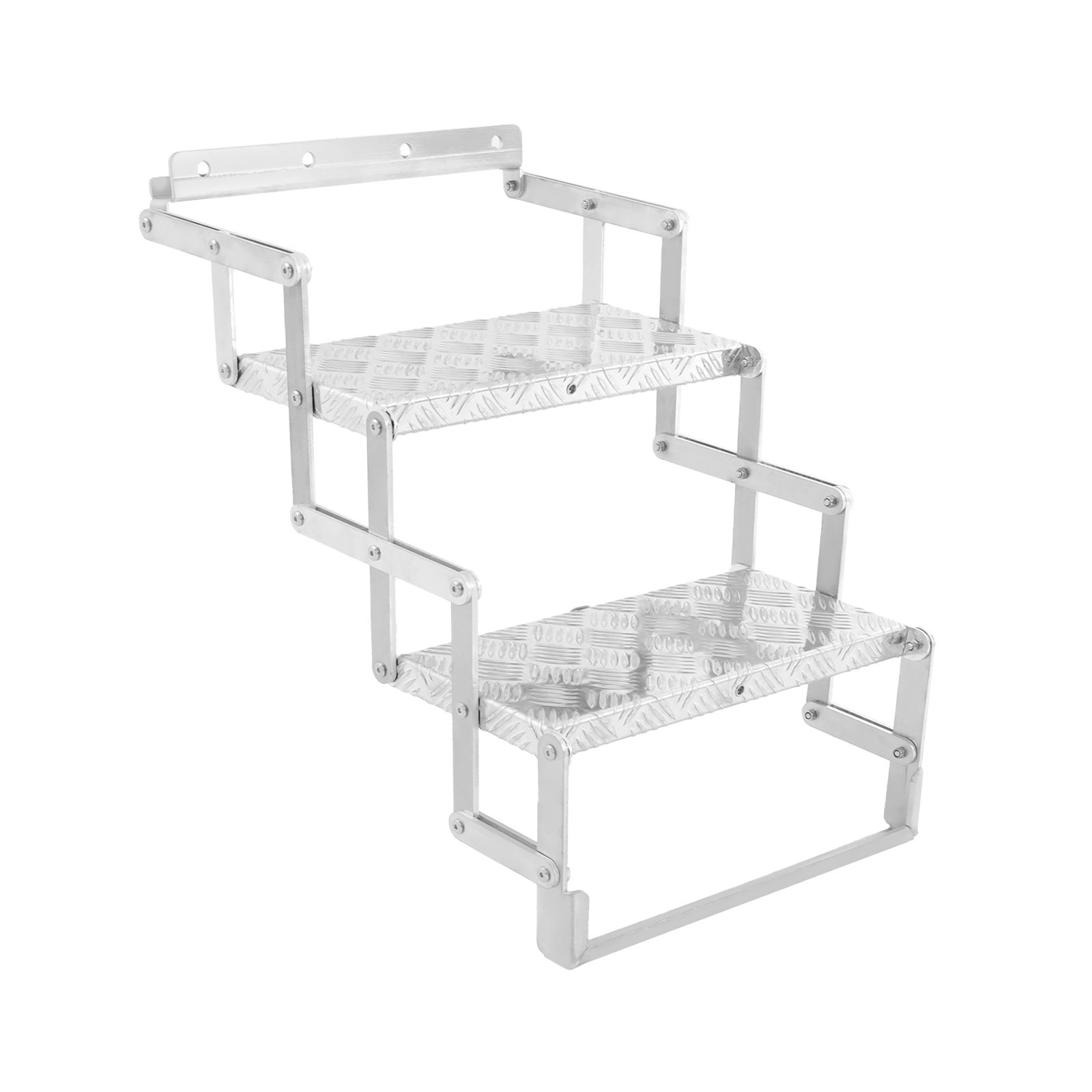 Aluminum Foldable Alloy Scissor Stairs, 2 Steps Ladder for Heavy Duty RV/Camper