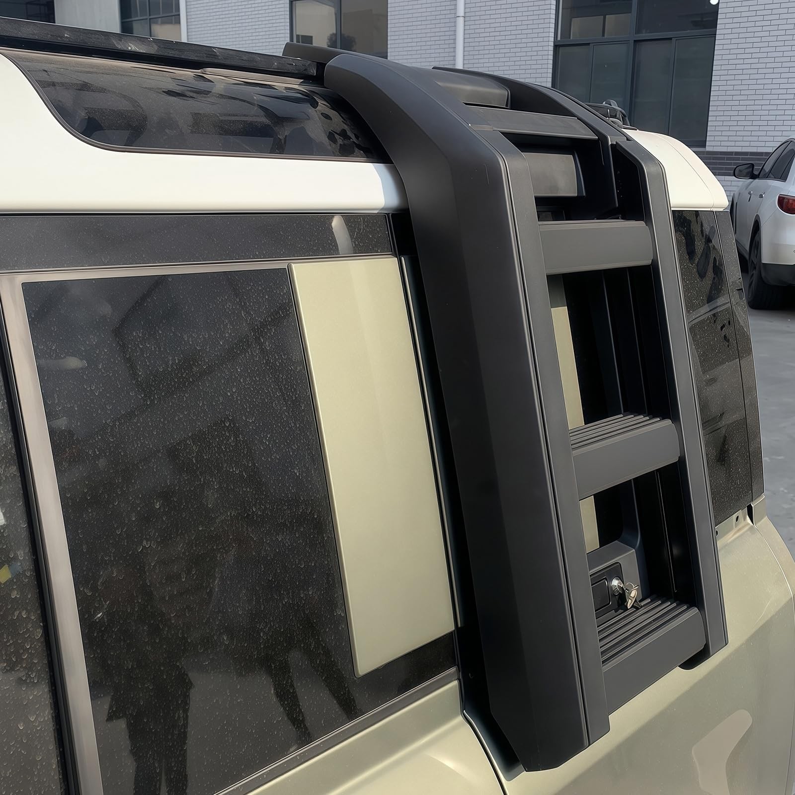 Left Side Ladder for Land Rover Defender 110 2020-2026 Aluminum Black