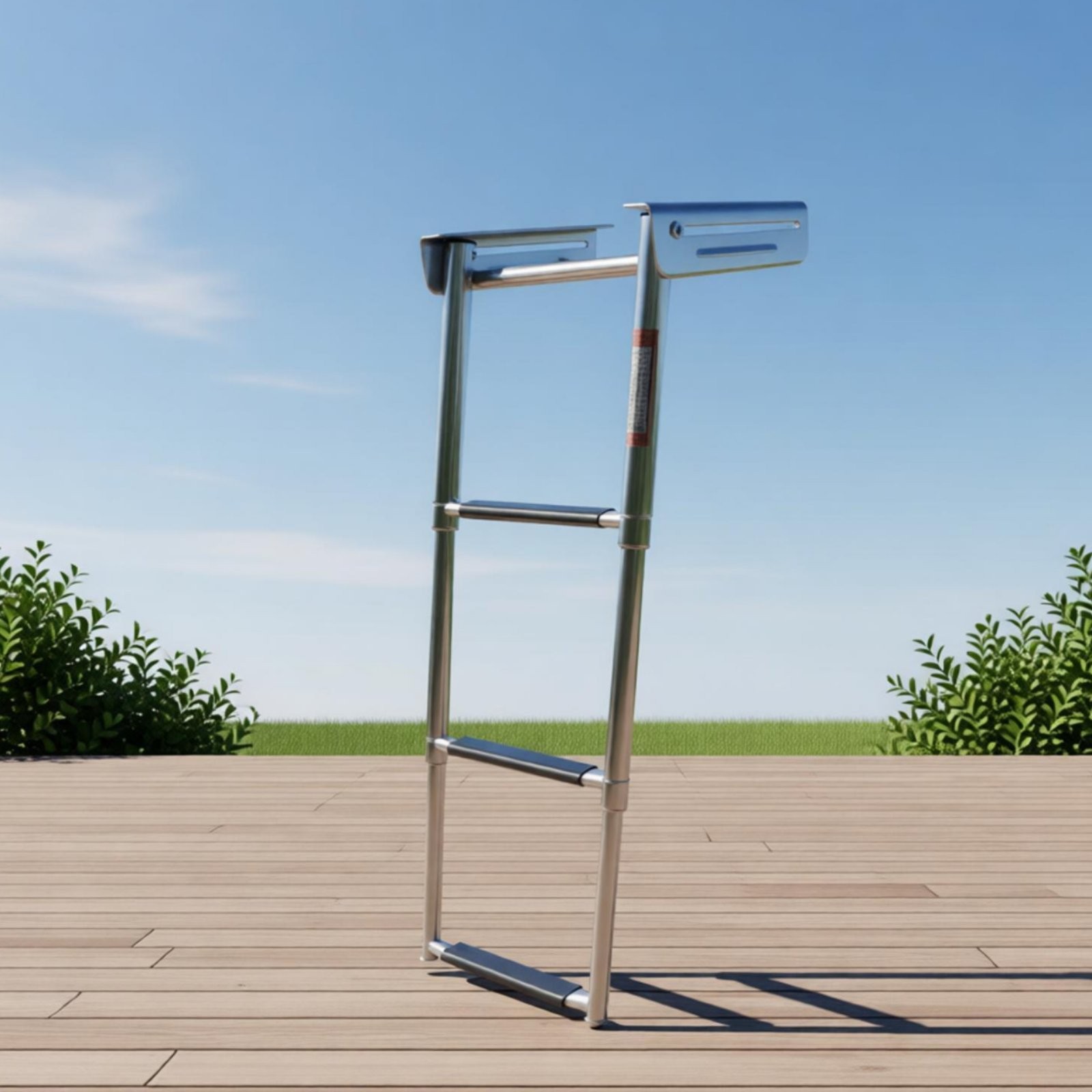 Telescoping Boat Ladder Foldable Folding Boarding Ladder Sturdy Duty