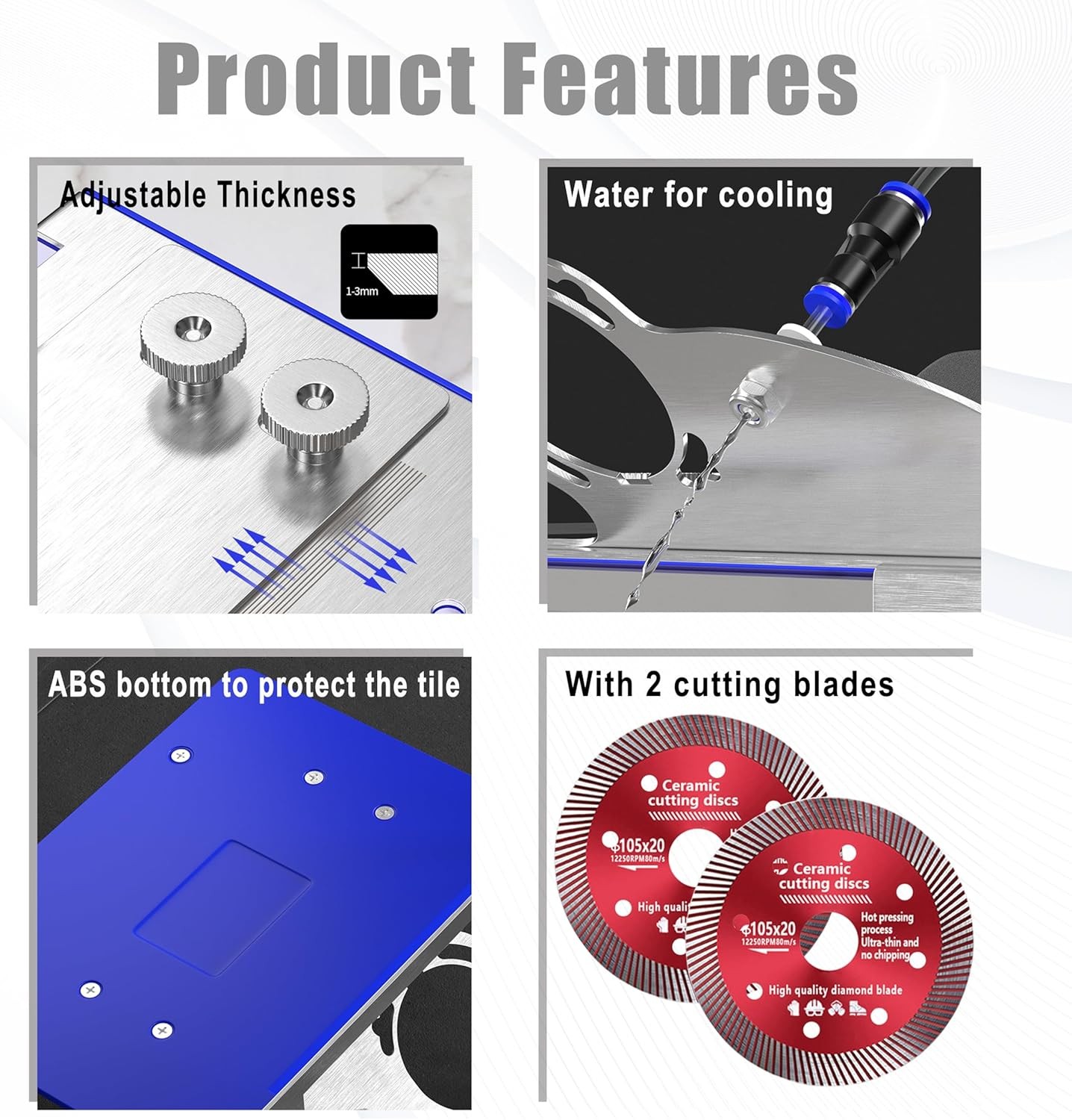 45 Degree Tile Chamfering Tool, Angle Grinder Stand for 45° Silver