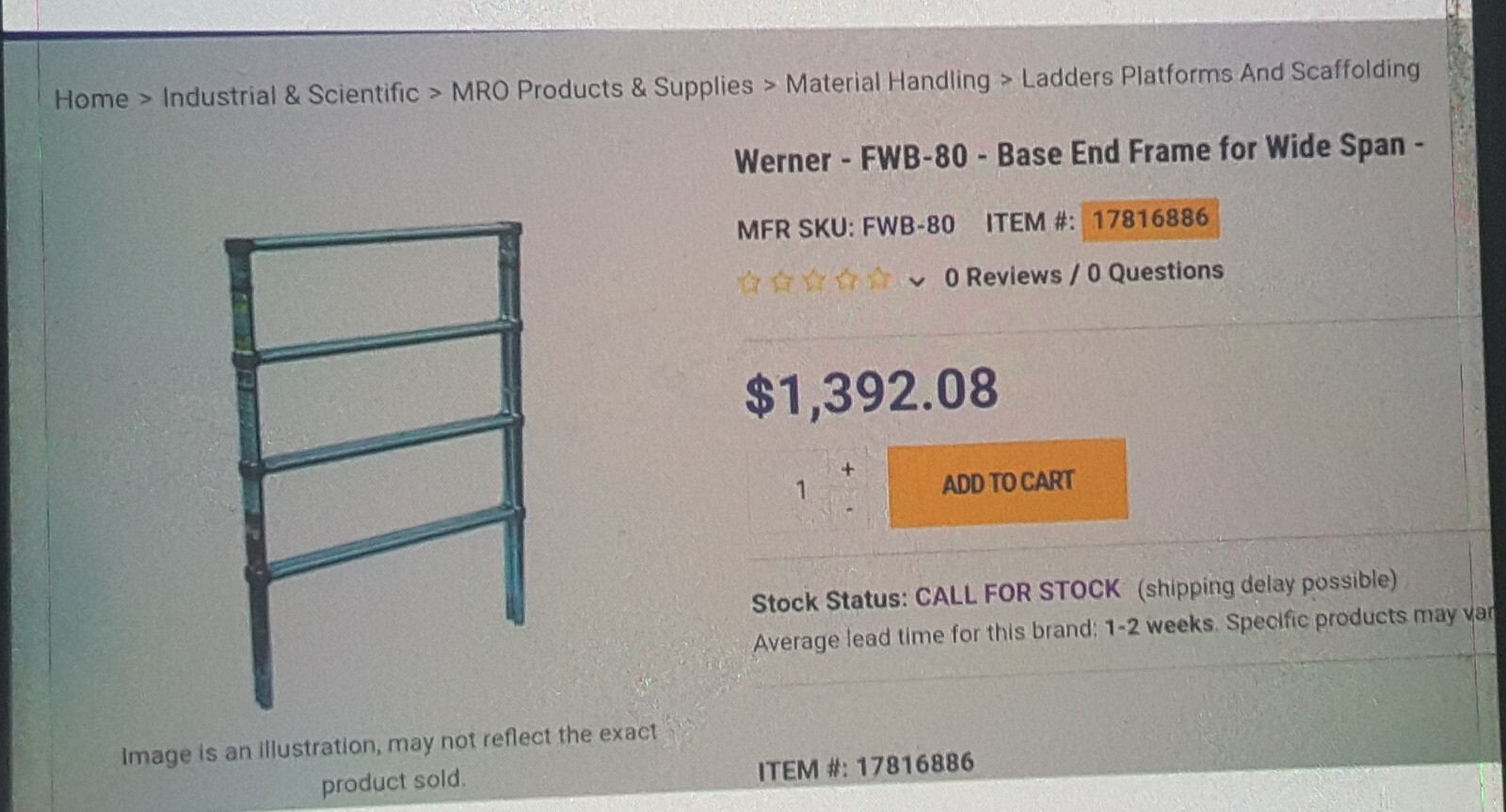 Used Werner Aluminum Scaffolding, being sold as one lot