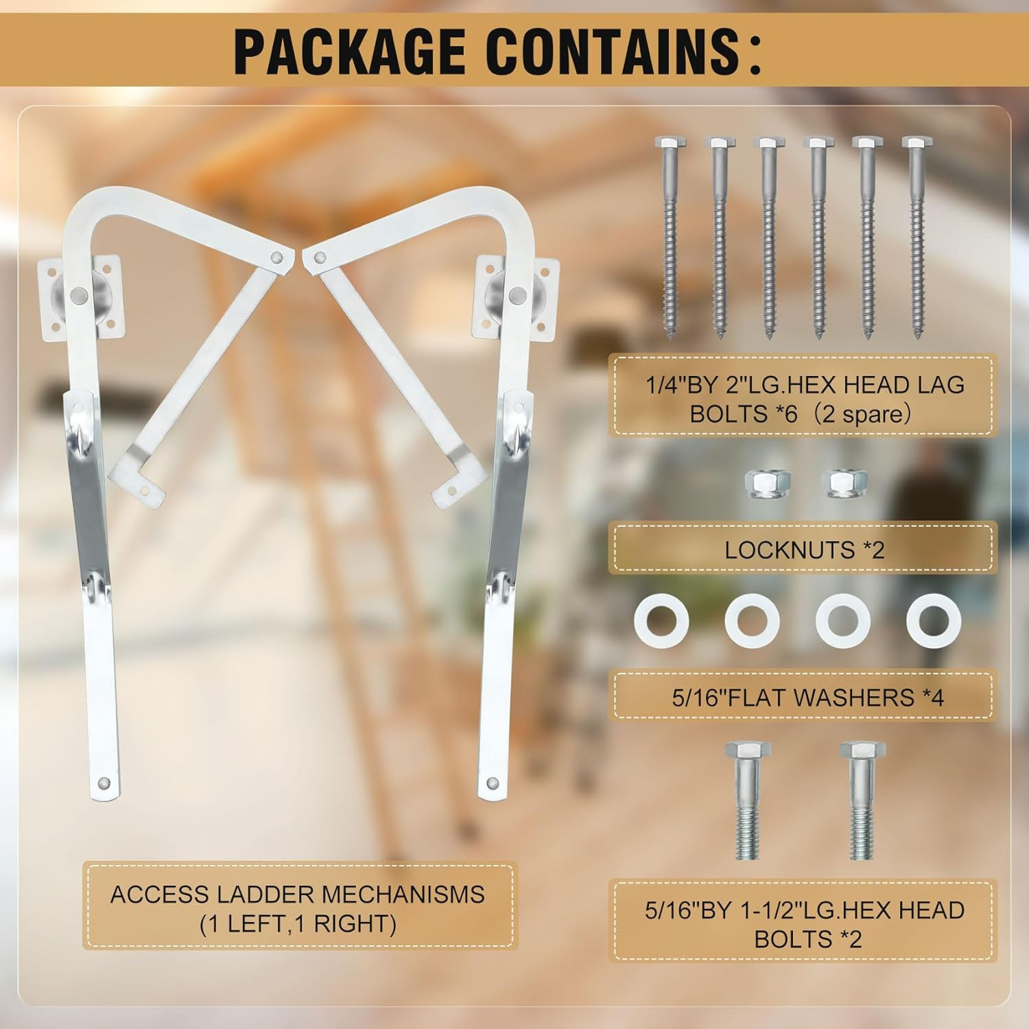 Attic Ladder Hinge Arms Compatible with Werner Mk5, WU2210, W2208, W2210, Suitab