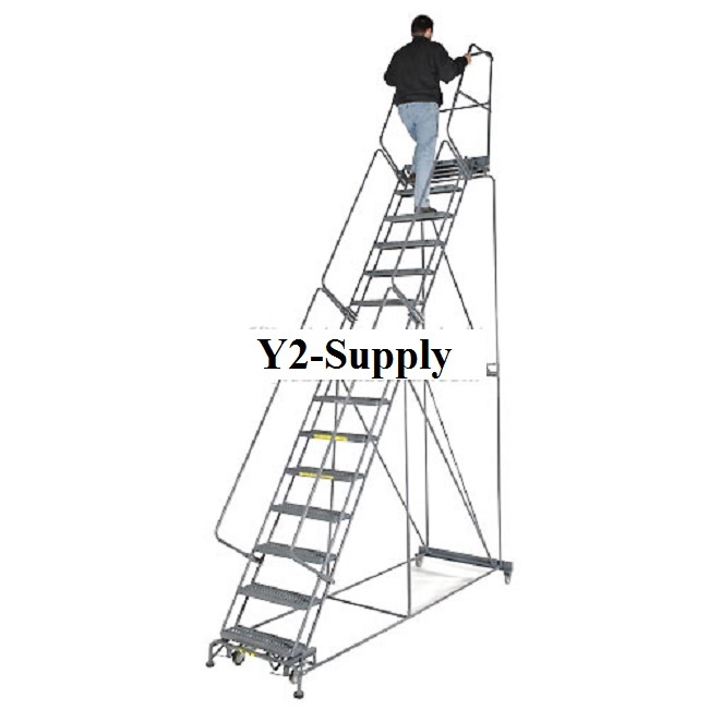 NEW! Grip 24″W 6 Step Steel Rolling Ladder 14″D Top Step- Lock Type B!!