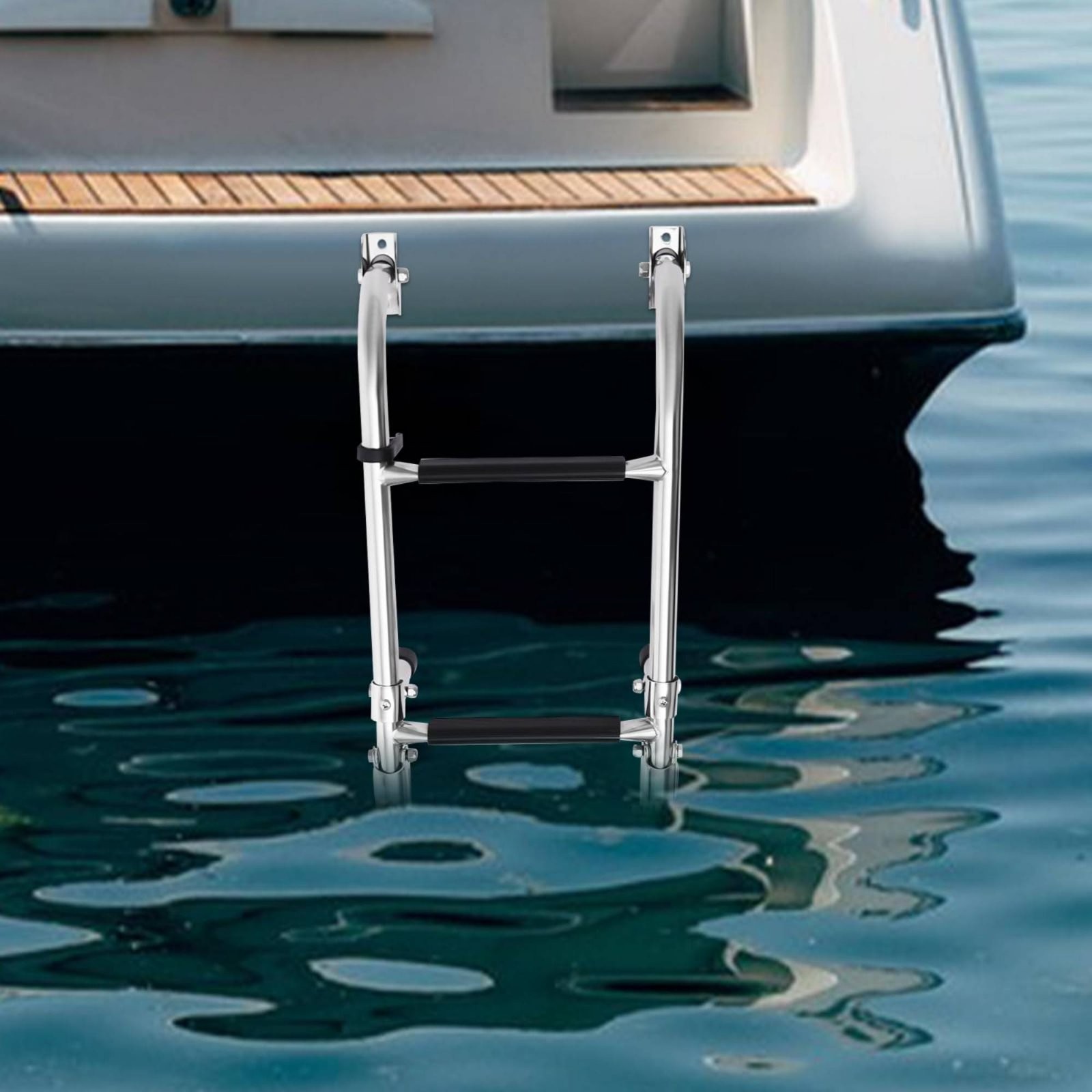 Stainless Steel Folding Boat Ladder Robust Duty Boating Hardware Removable