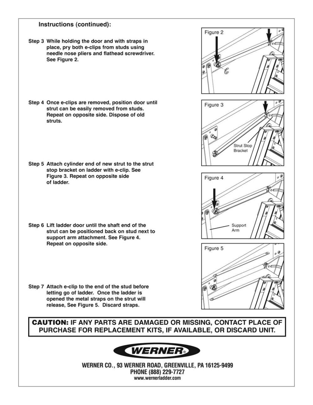Werner Attic Ladder Heavy Duty Strut Kit 36-81 (1 Pair)