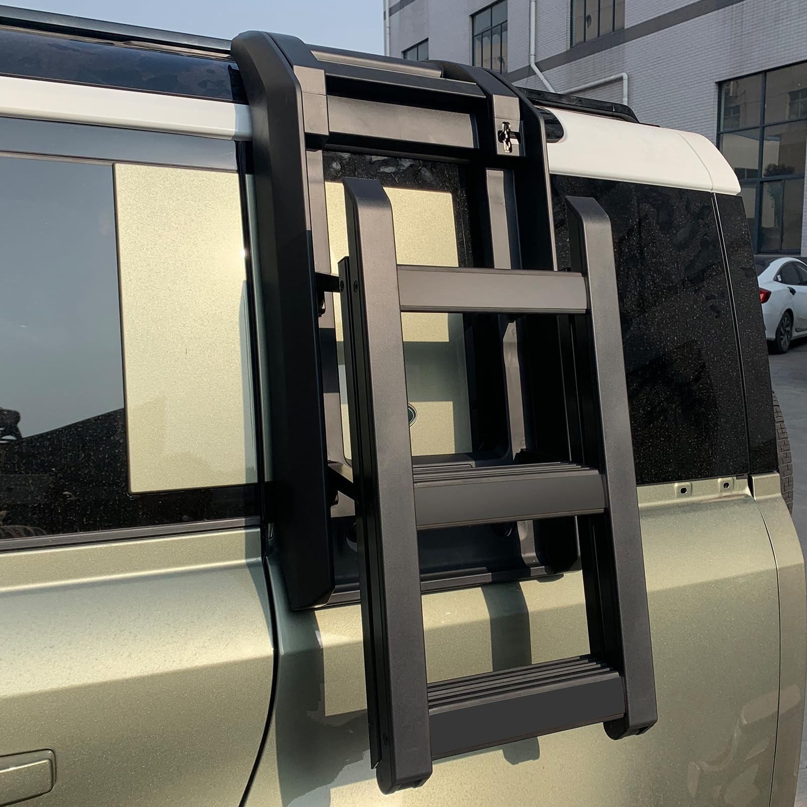 Left Side Ladder for Land Rover Defender 110 2020-2026 Aluminum Black