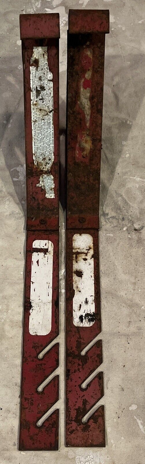 Qual-Craft Steel Fixed Roof Bracket Set of 2 Red Paint Missing No Label Redo