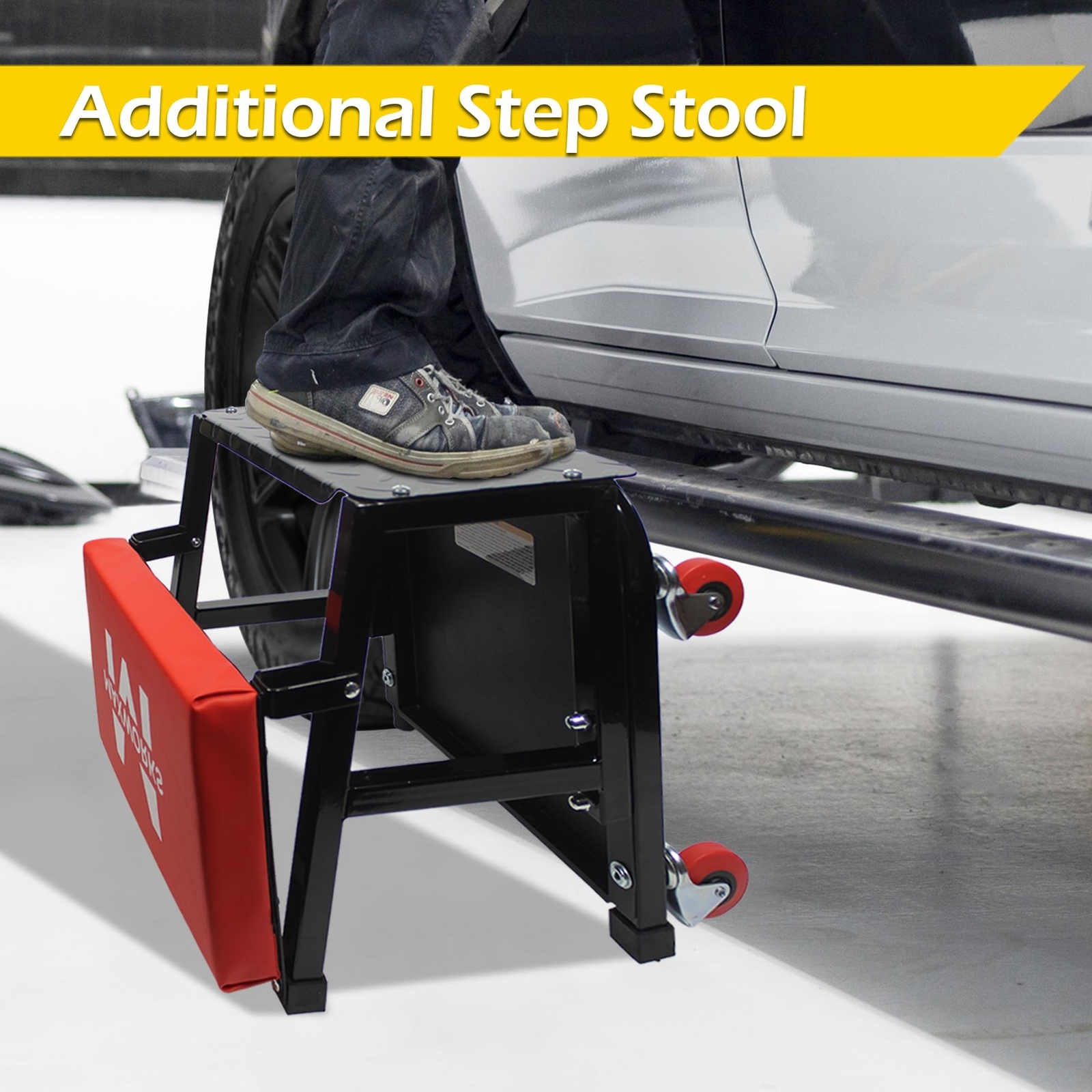 MaxWorks 50880 Garage Creeper Seat and Stool Combo, Workshop Seat with 300 Lb…