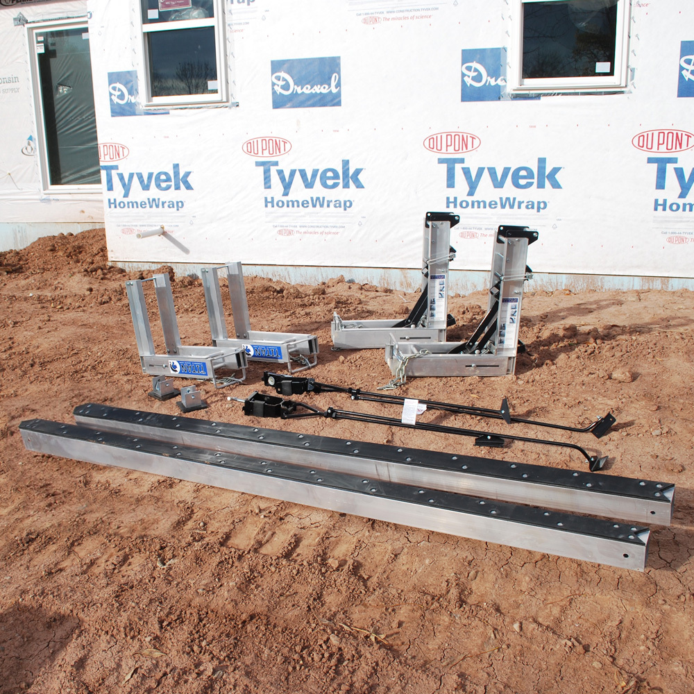 Aluminum Pump Jack System 2 poles, 2 bench, 2 brace, 2 jacks, & 14″x24′ Stage