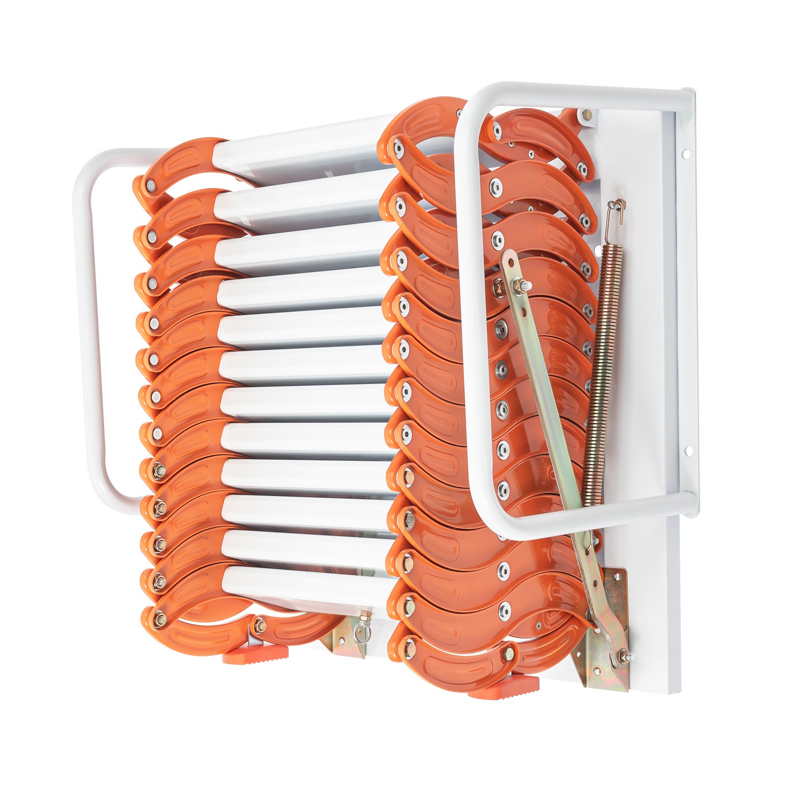 12 Steps Attic Ladder Folding Loft Ladder Wall Mounted Pull Down Attic Stairs