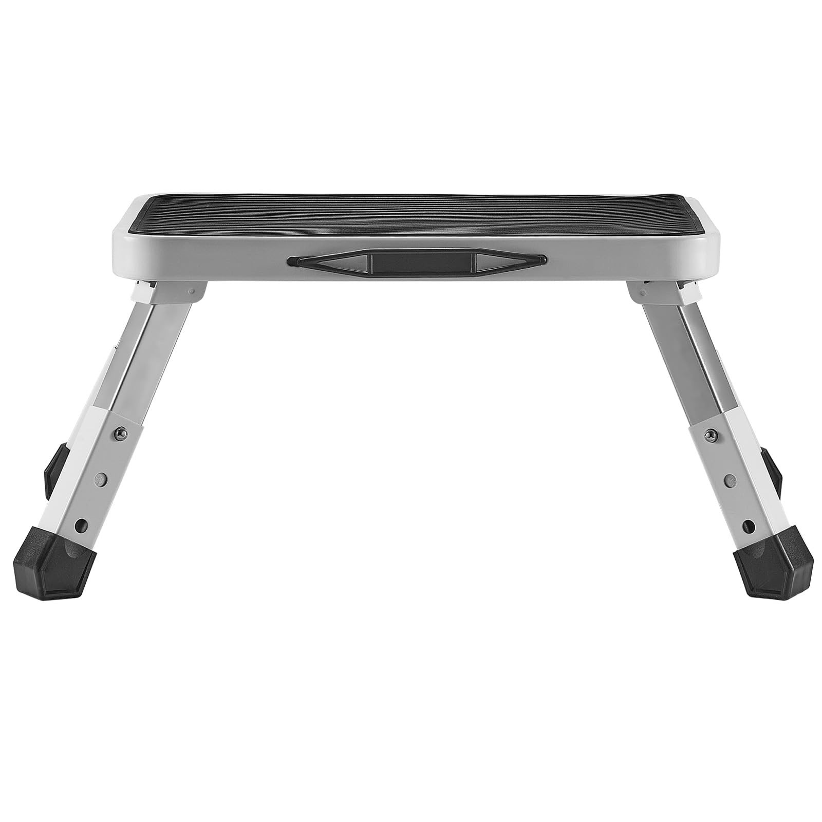 VEVOR 1-Step 330lbs Capacity Folding Steel Step Ladder, 1-Step, White+black