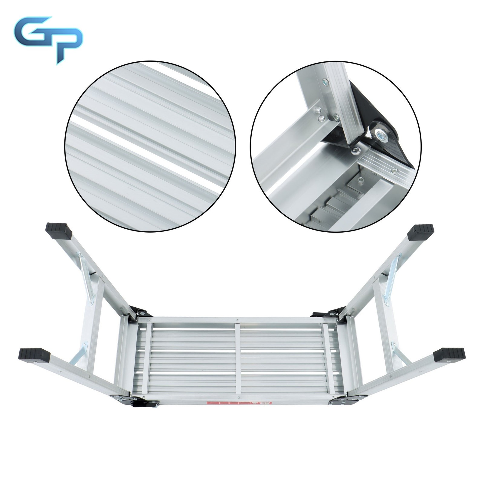 Aluminum Step Stool Non-slip Folding Work Platform 330LBS Drywall Ladder
