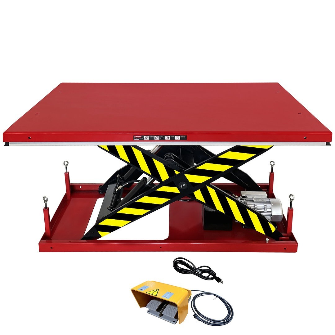 Electric Hydraulic Scissor Lift Table With Foot Pedal, 5,000 lb., 72″ x 48″