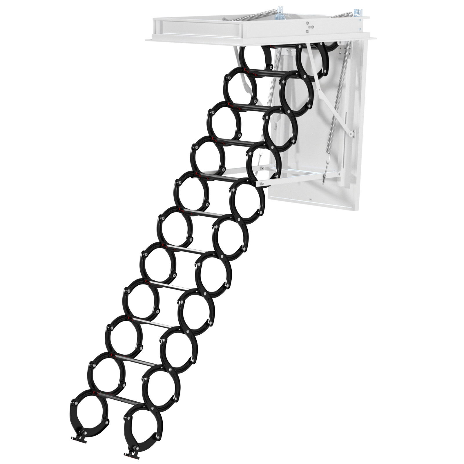 Upgraded 11 Steps 3m Loft Wall Folding Pulldown Attic Ceiling Ladder 39.4*27.6″
