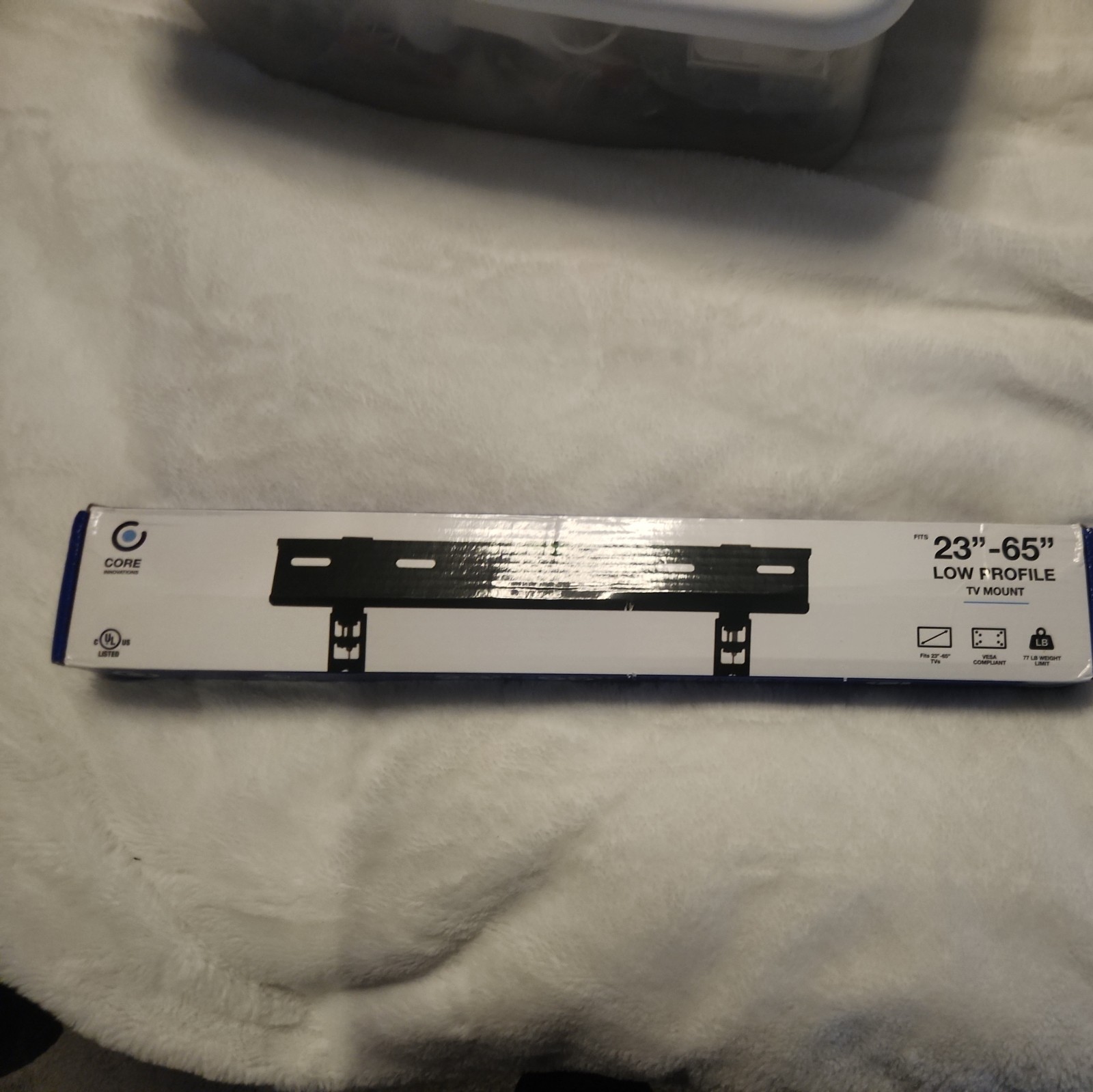 CORE INNOVATIONS LOW PROFILE TV MOUNT FITS 23 IN. TO 65 IN. TV”s wt. limit 77lbs