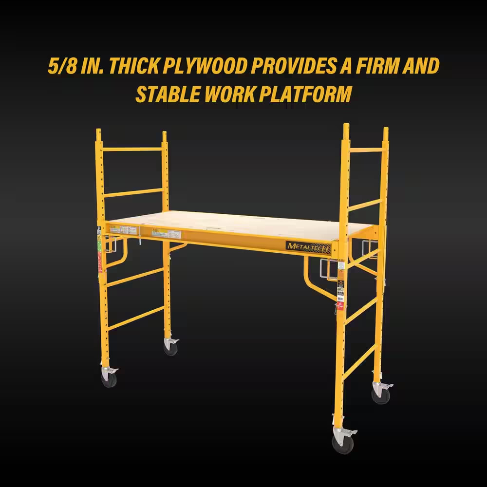 Jobsite 6 Ft. W X 6.25 Ft. H X 2.5 Ft. D Baker Style Rolling Scaffold Platfor…