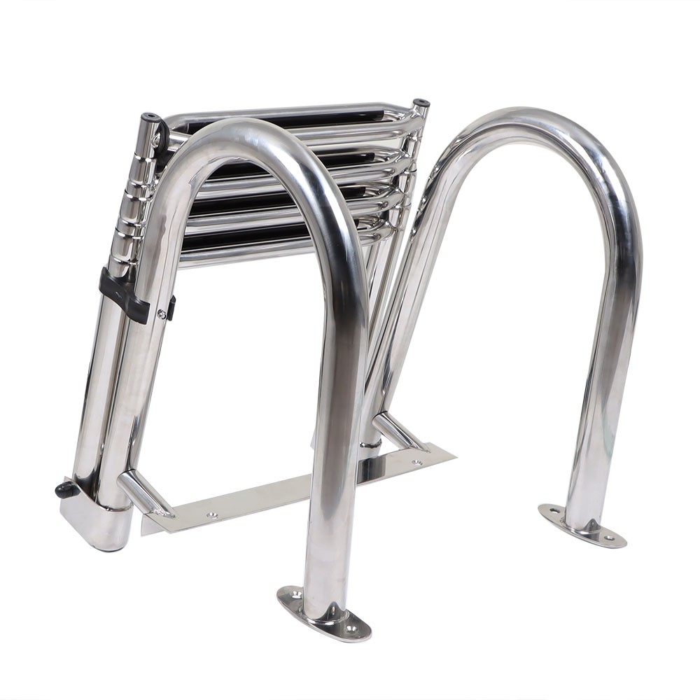 2/3/4/5 Step Boat Ladder Stainless Steel Telescoping Folding Dock Ladder
