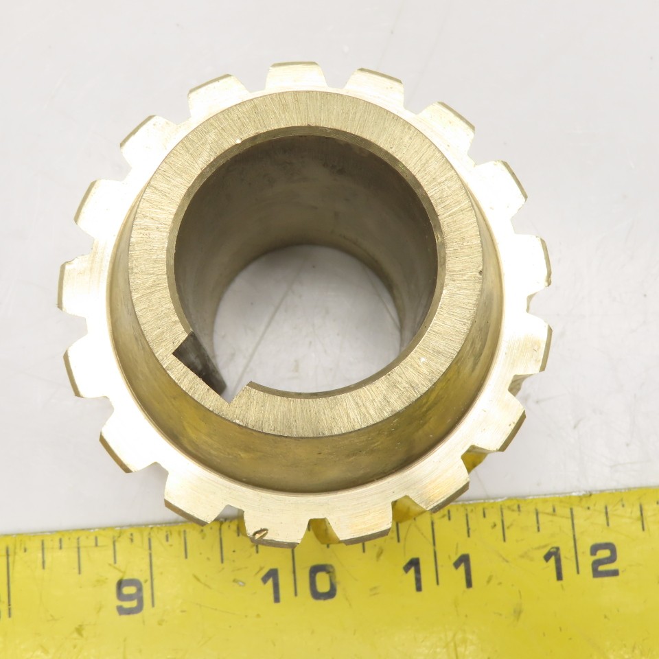 Brass Helical Drive Gear 35mm Bore 76mm OD 17 Tooth 64mm Long