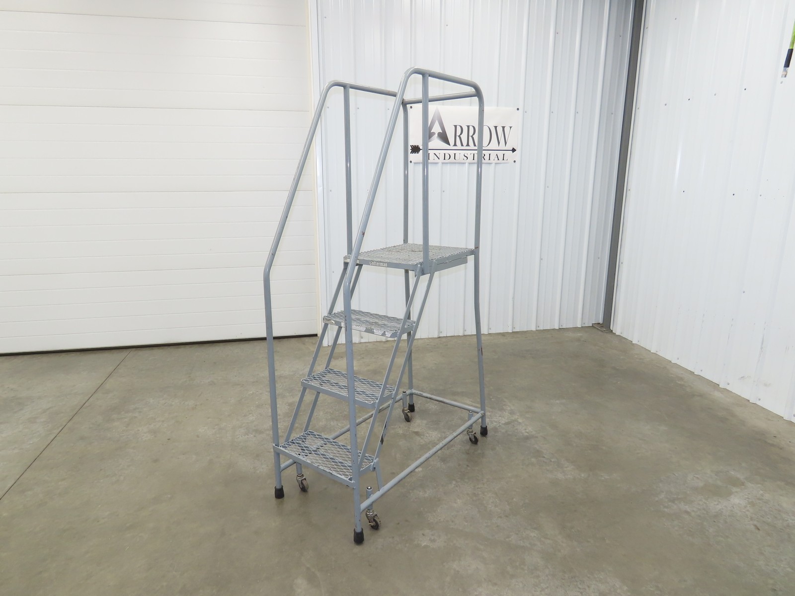 Cotterman Rolling Ladder Narrow Aisle 4 Step 24″ Platform 40″ Top Step