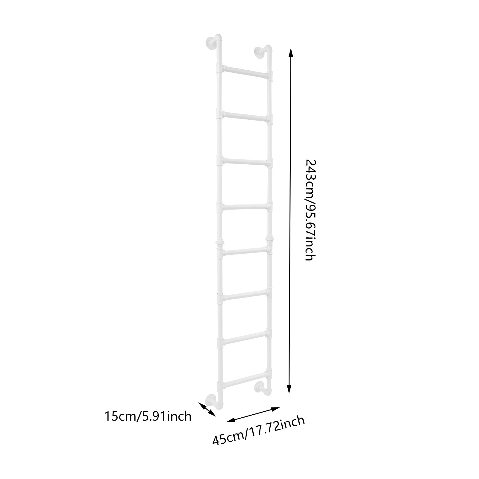 8-Step Ladder Bunk Bed Attic Ladder Wall-mounted High Loft Attic Step Ladders