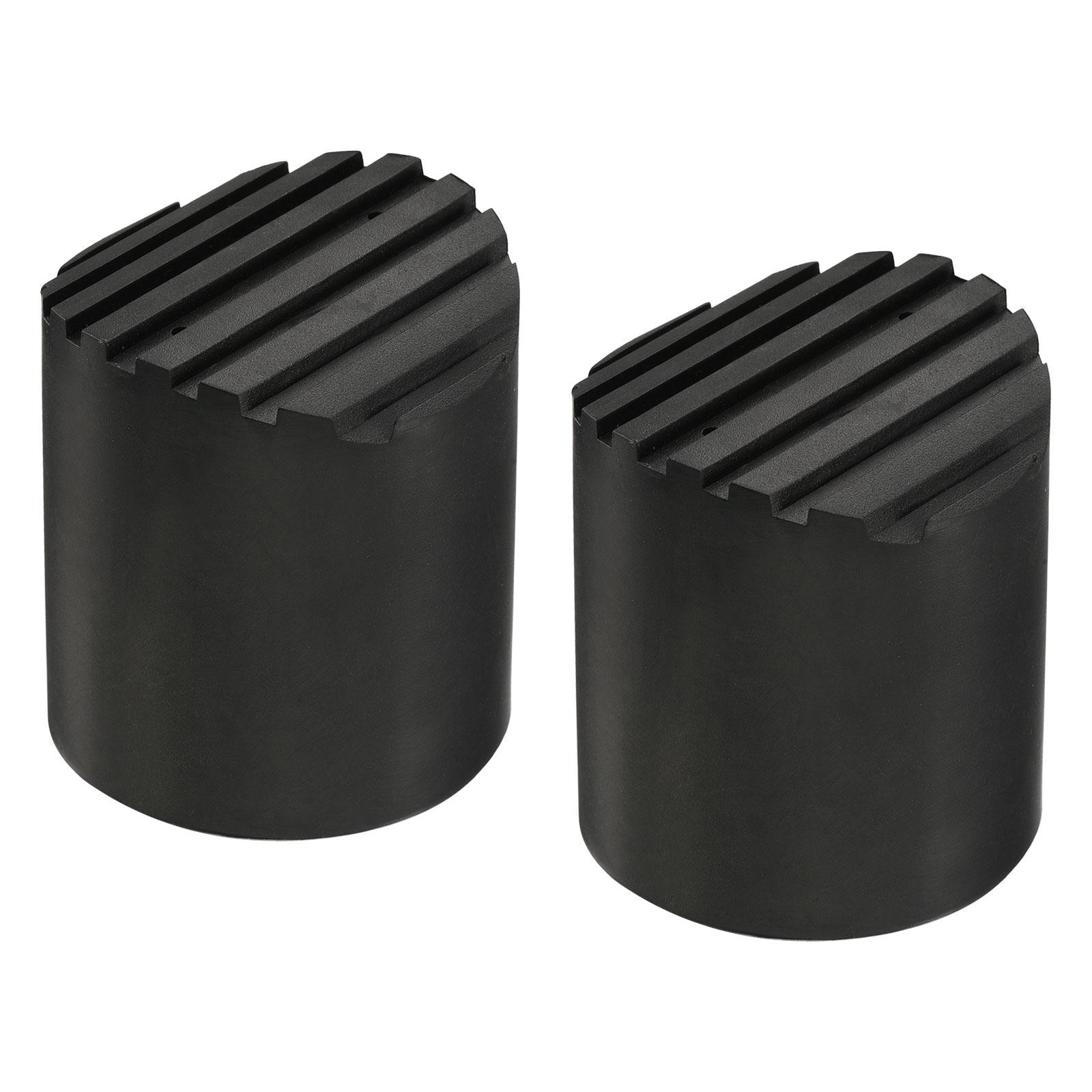 2Pcs 42mm ID Rubber Telescopic Ladder Non-Slip Feet Mat Pad Cover Cushion Black