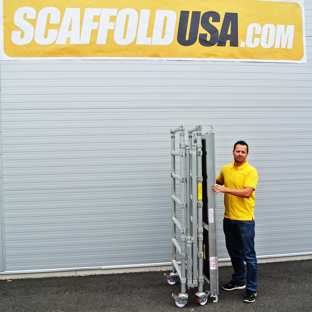 Scaffold USA 7 ft Folding Aluminum Scaffold Tower with guardrail