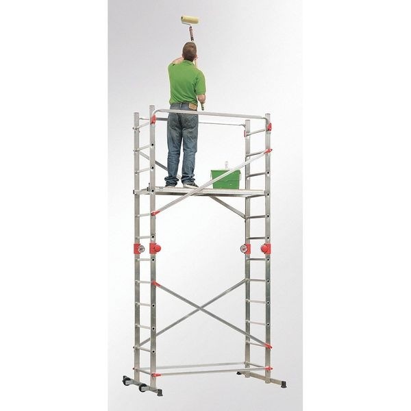Hailo 9459-501 Portable Scaffold, Aluminum, 396 Lb Load Capacity, 7 Ft 6 In