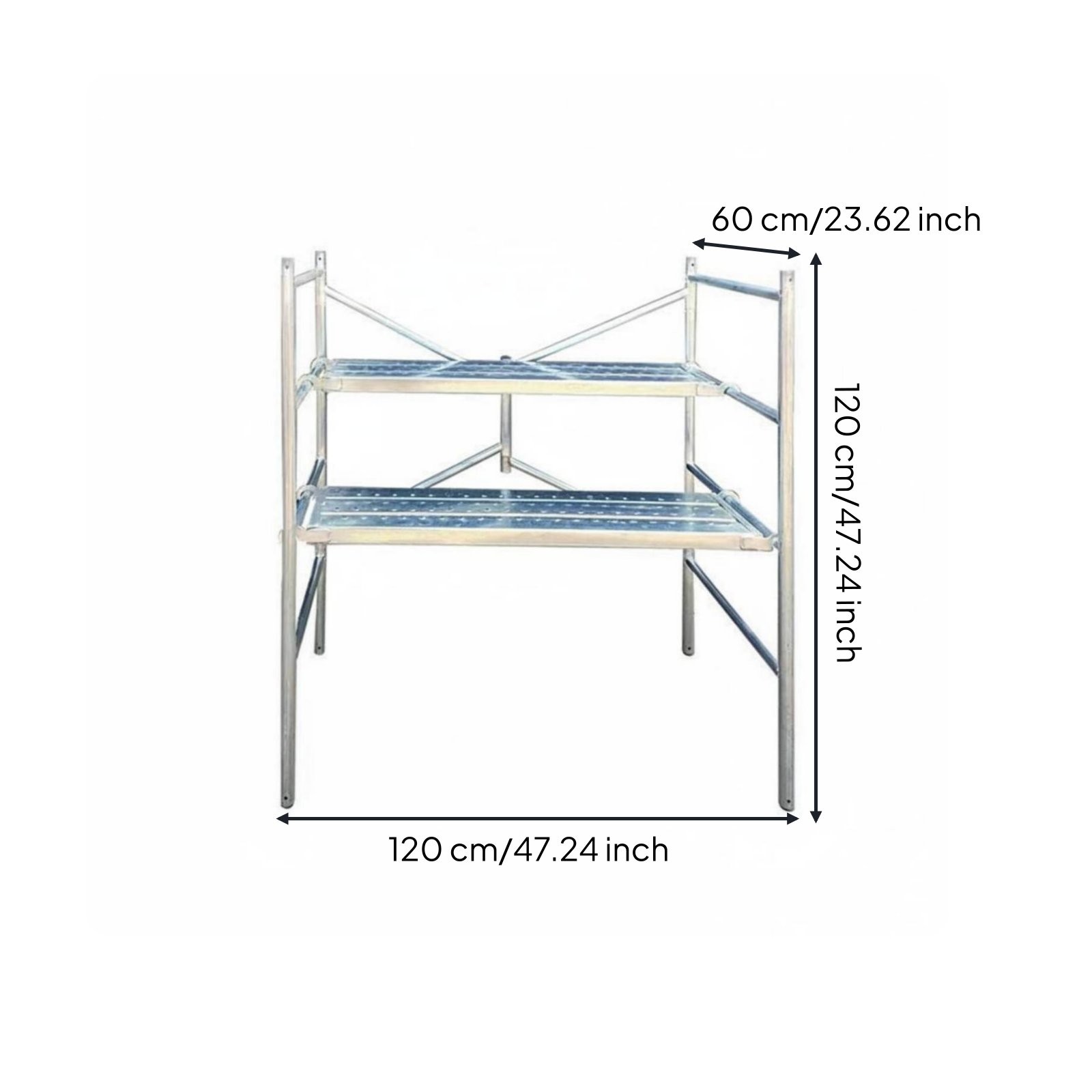 Folding Scaffolding Foldable Mobile Work Platform Locking Casters for