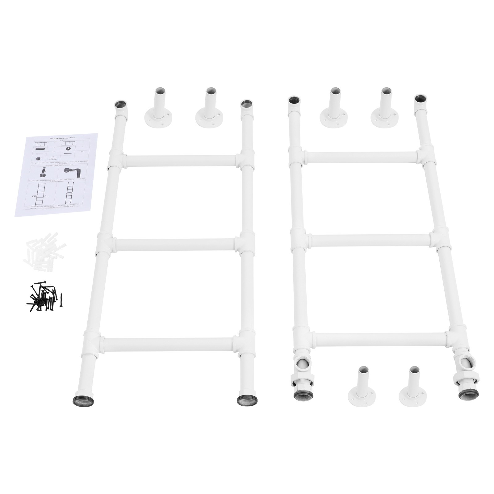 6-Rung Wall Mounted Step Ladder Heavy-Duty Wall-Mounted Stairs Basement Window