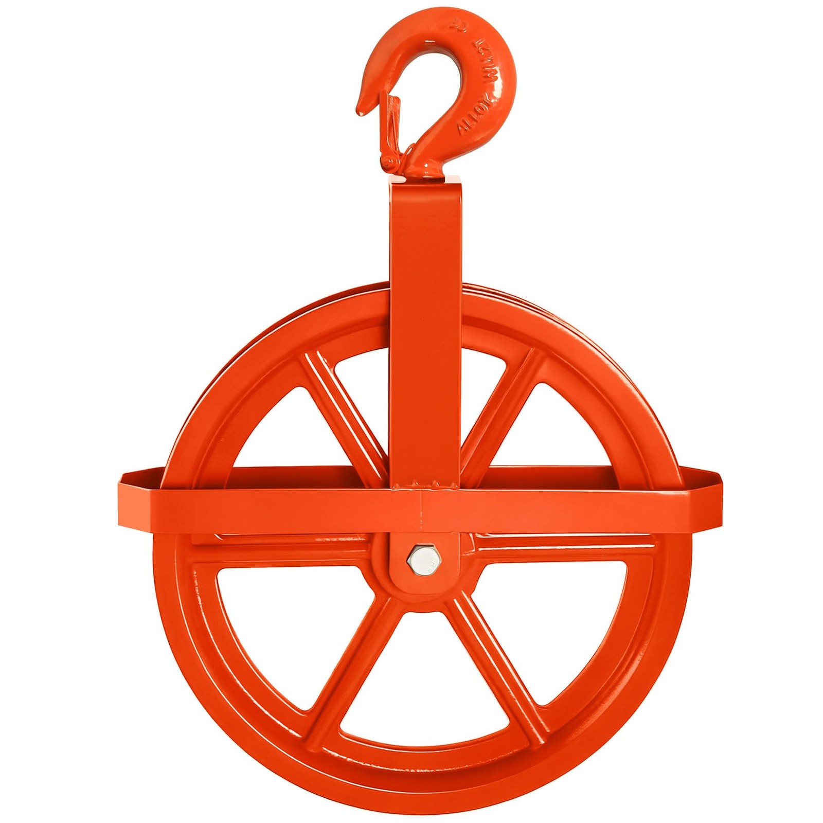 POPMOON 12-Inch Scaffold Hoist Pulley Iron Wheel Ladder Hooks 1000 Lbs