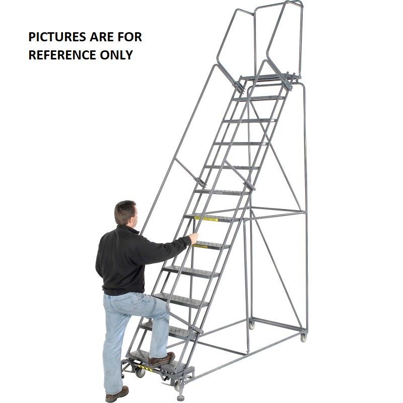 NEW! Ballymore 133 in H Steel Rolling Ladder, 10 Steps, 450 lb Load Capacity!!
