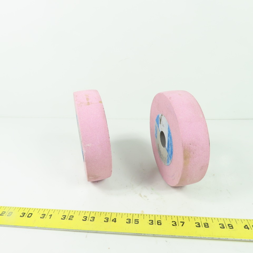 Norton 25A100-K8VBE Pink Vitrified Grinding Wheels 5″x 1.25″x .75″ Lot Of 2
