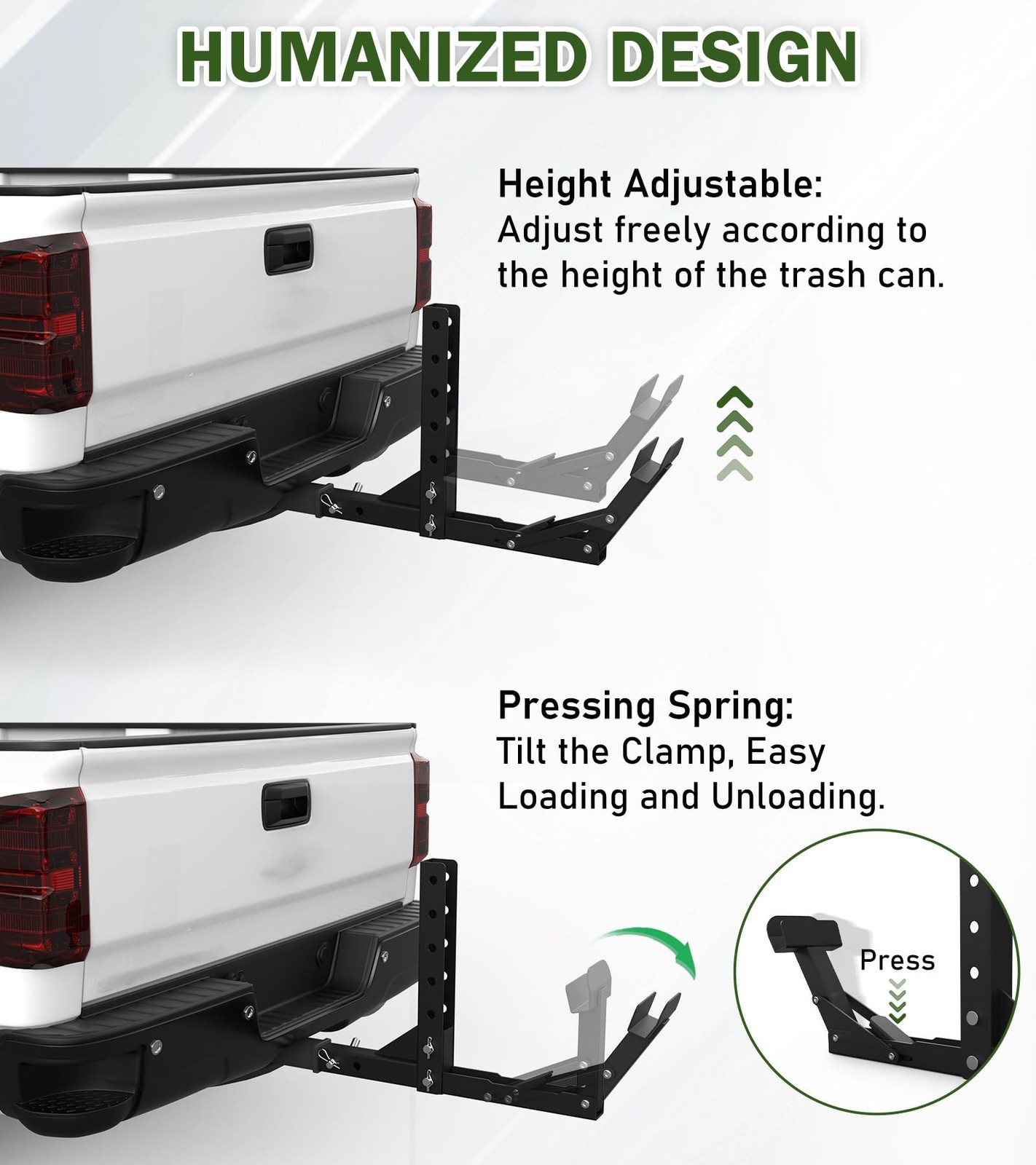 ELITEWILL New Trash Can Hauler Hitch Trash Can Transporter,Wheeled Garbage Ca…