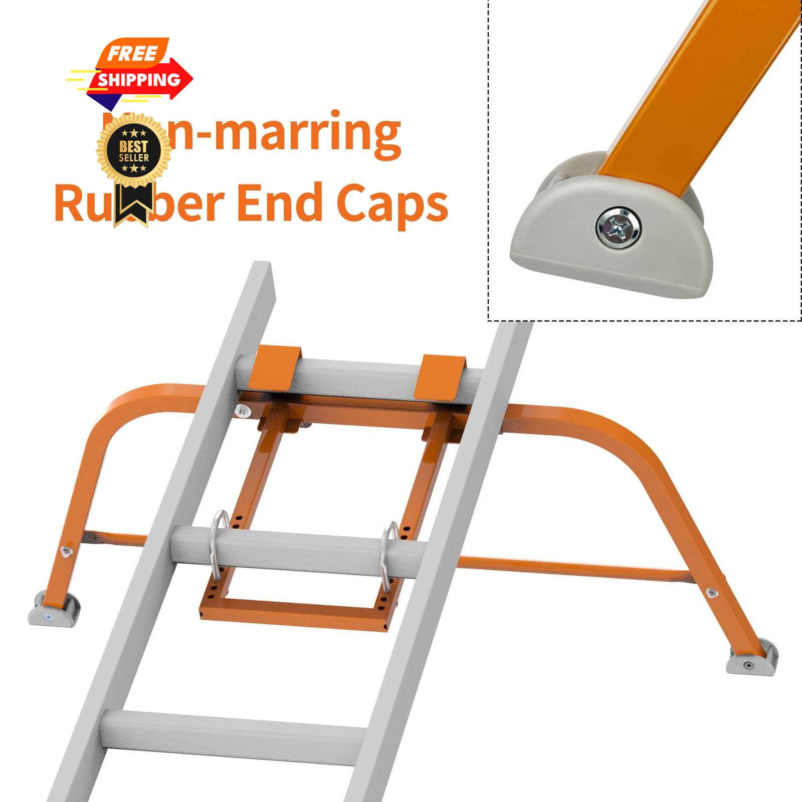 Ladder Stabilizer for Roof,Extended Accessory Orange-Steel